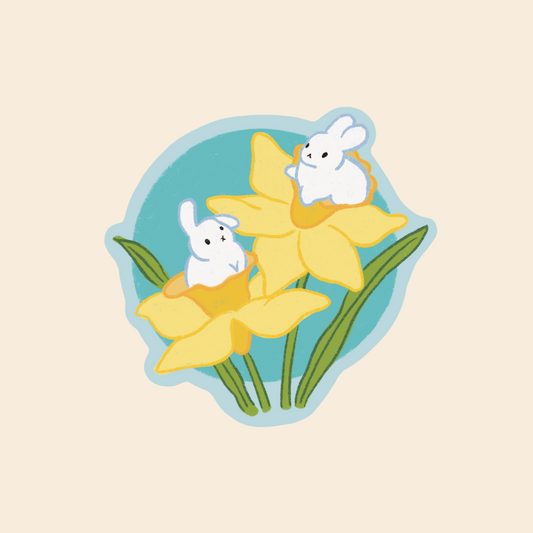 Rabbit n Daffodil Sticker
